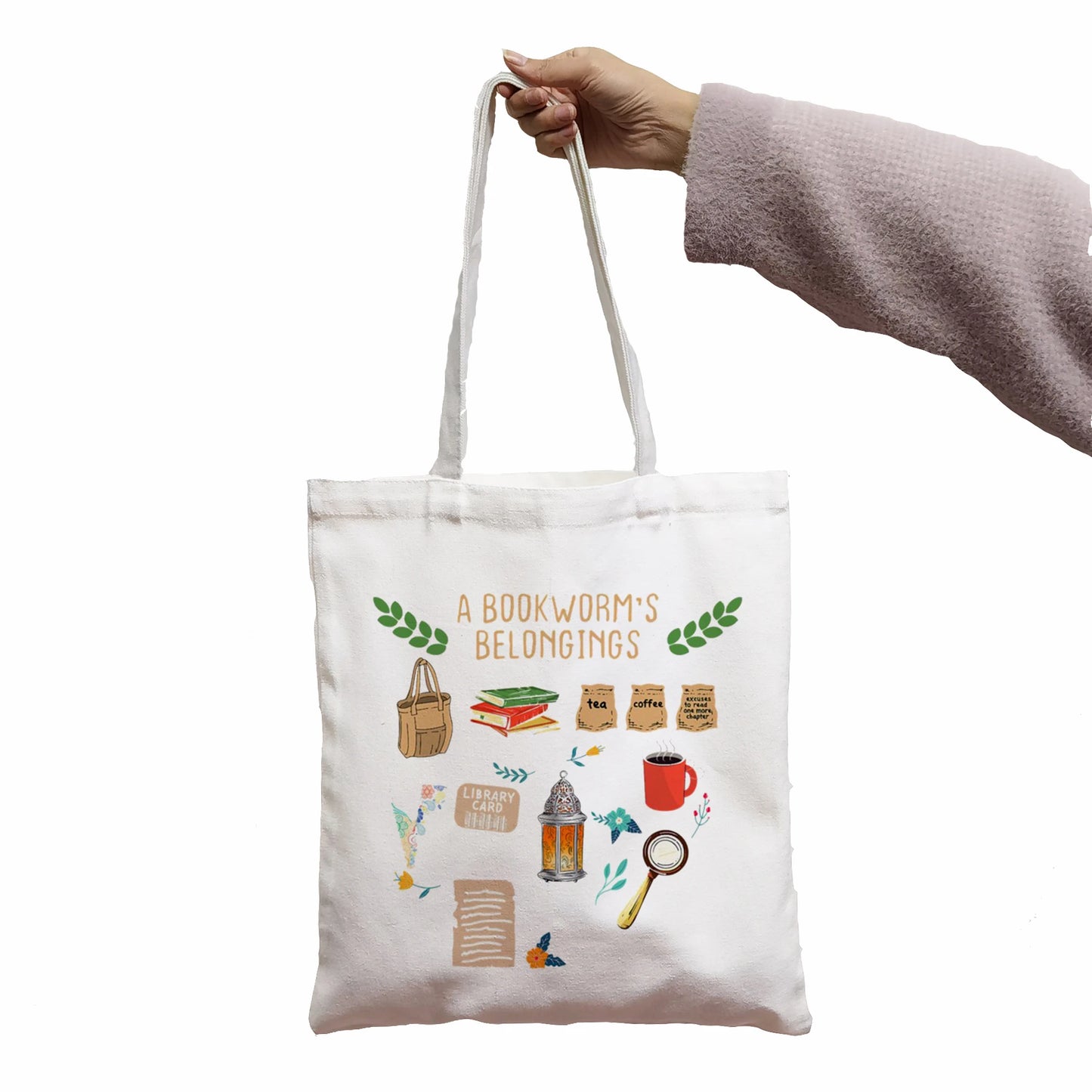 A Bookworm's Belongings Bookish Tote Bag