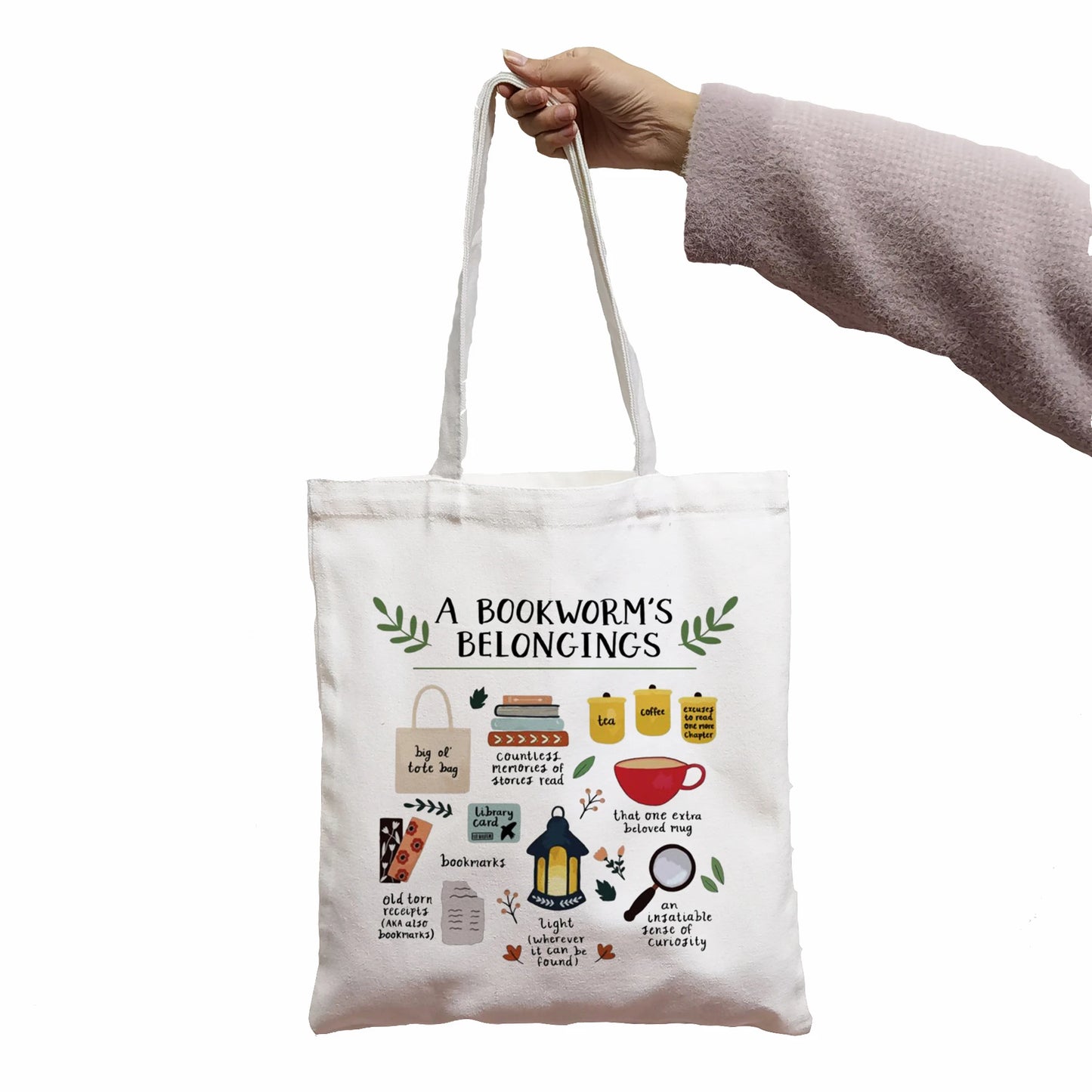 A Bookworm's Belongings Bookish Tote Bag