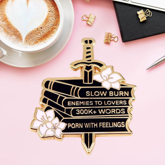 Slow Burn Enemies To Lovers Enamel Pin for Book Lovers